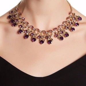 Carolee Purple Rhinestone Statement Necklace